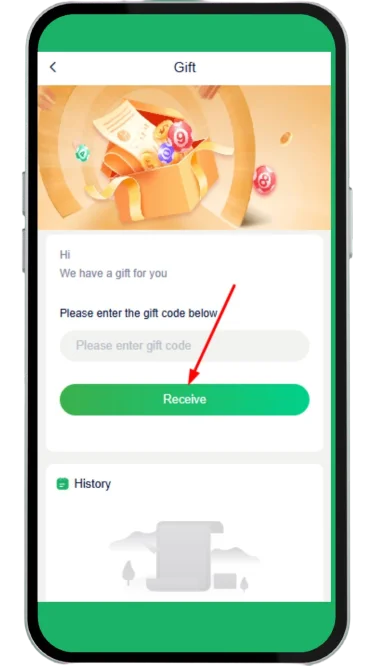 Click on the receive button