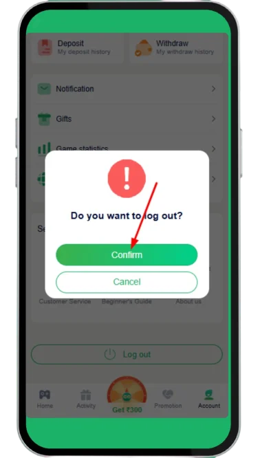 Click on the confirm option