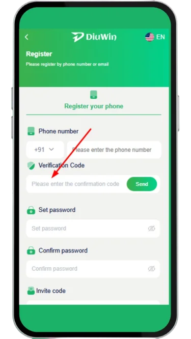 Enter the OTP in the required field